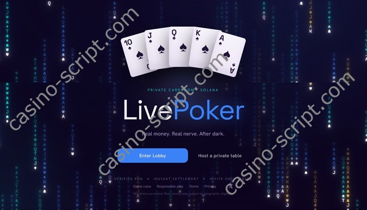 Live Poker Casino Script Source Code.